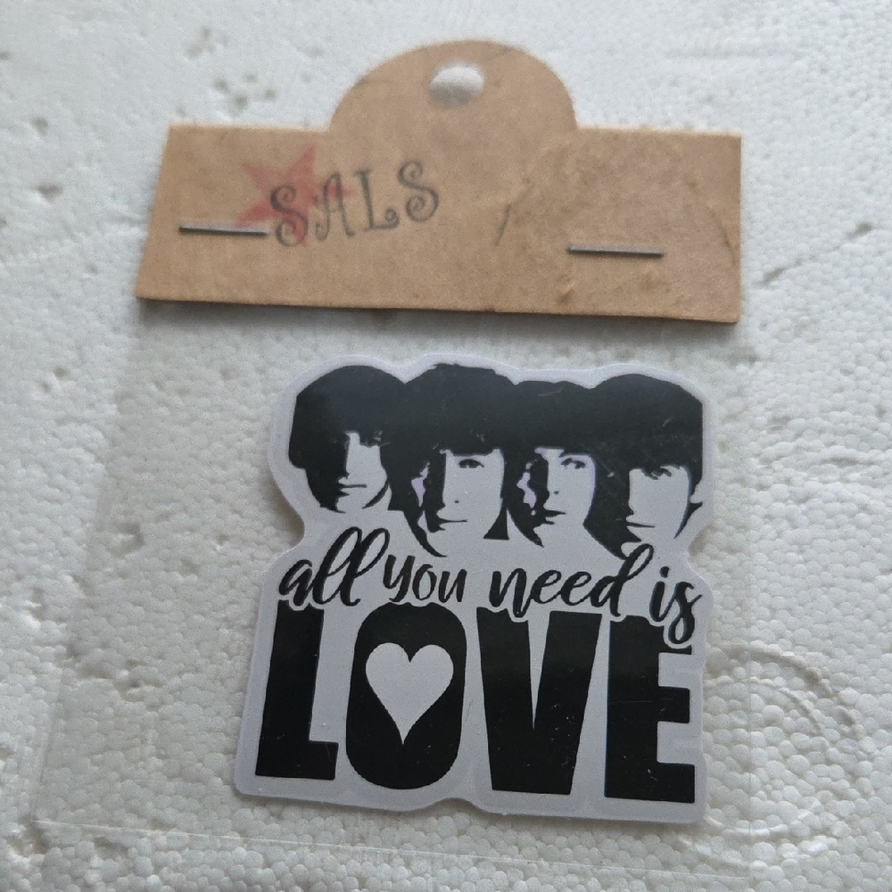 Black and White Love Sticker Beatles.